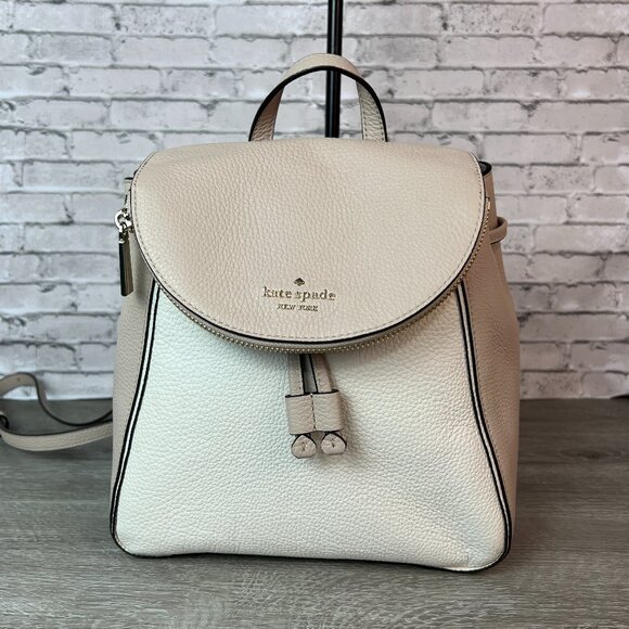 kate spade Handbags - Kate Spade Leila Backpack Beige/Ivory Purse Leather